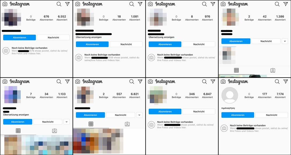 Gekaufte Instagram Follower: So sehen mögliche Fake Follower aus