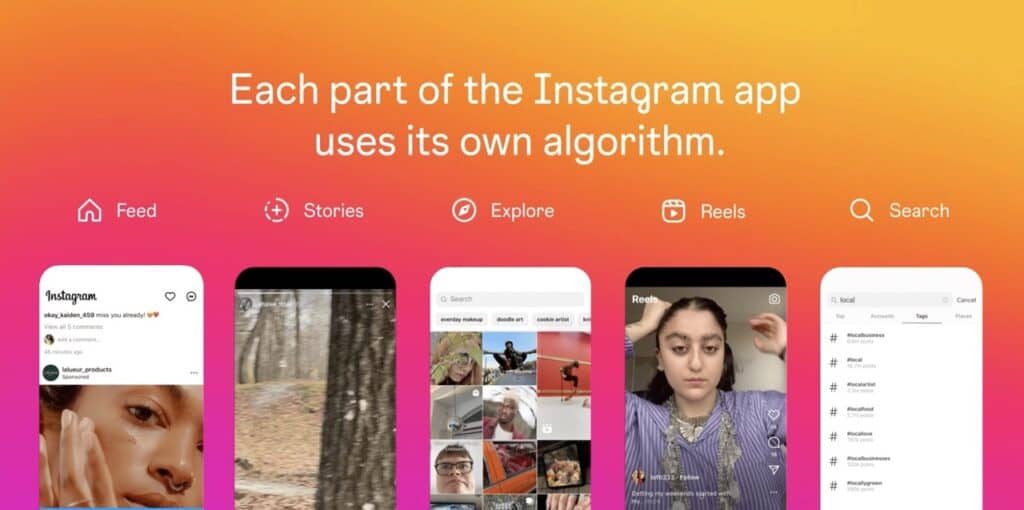 Instagram nutzt für jeden Bereich eigene Algorithmen